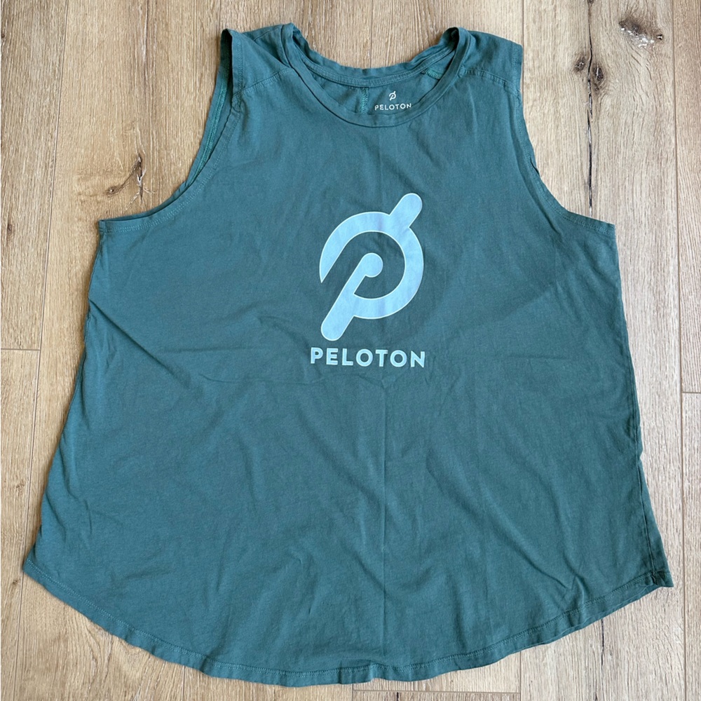 Peloton green logo tank top 2X